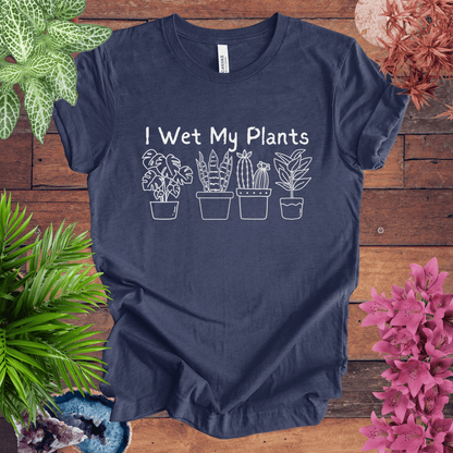 Printify T-Shirt Heather Navy / S I Wet My Plants T-Shirt