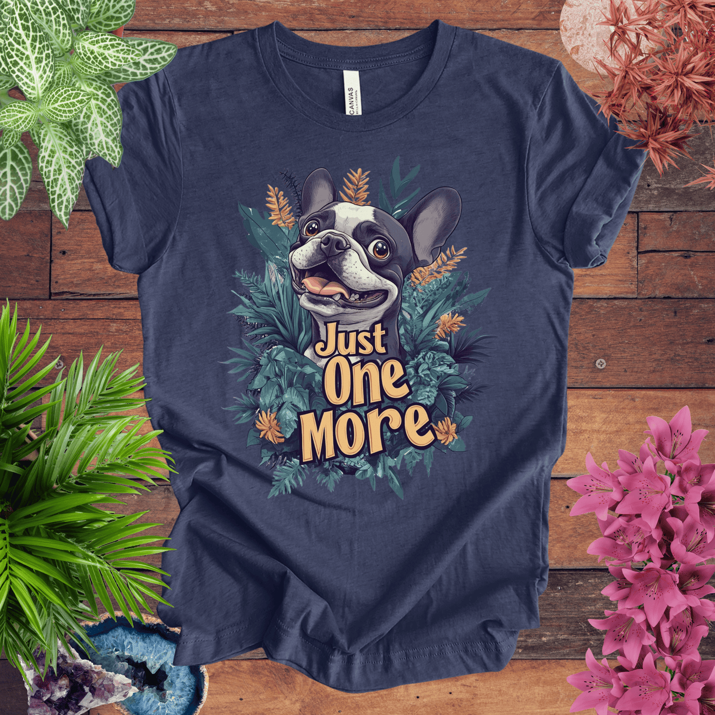 Printify T-Shirt Heather Navy / S Just One More - Boston Terrier Edition T-Shirt