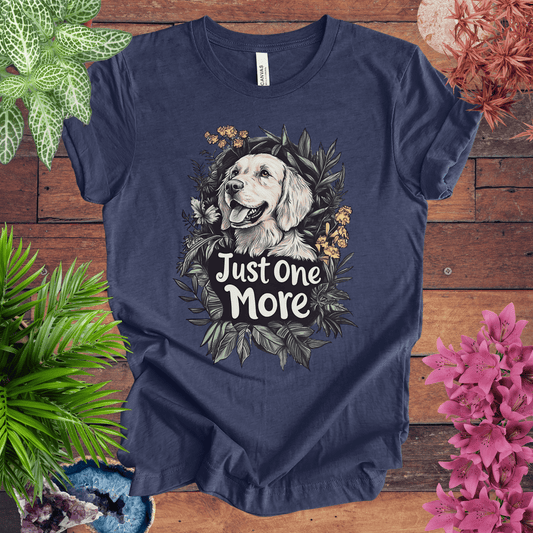 Printify T-Shirt Heather Navy / S Just One More - Golden Retriever Edition T-Shirt