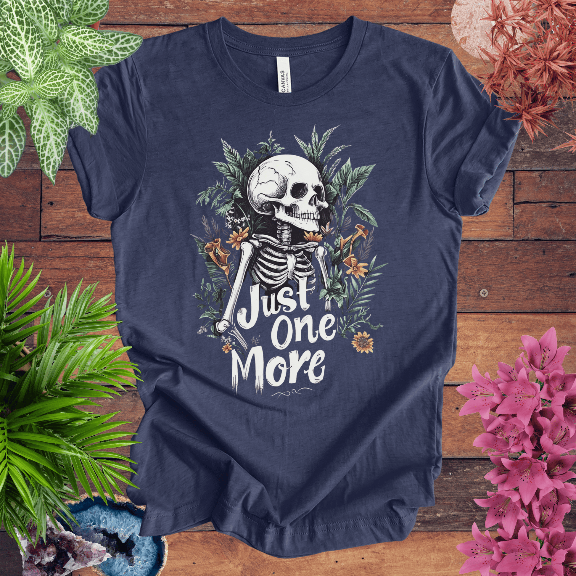 Printify T-Shirt Heather Navy / S Just One More Plant Skeleton T-Shirt