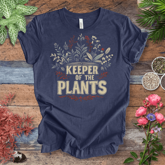 Printify T-Shirt Heather Navy / S Keeper of the Plants – Vintage Floral Edition | Eco-Friendly Tee