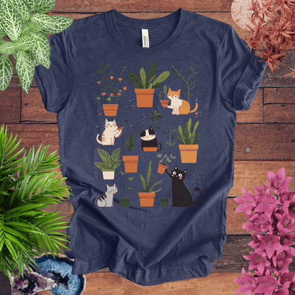 Printify T-Shirt Heather Navy / S Kittens Tending Their Garden T-Shirt