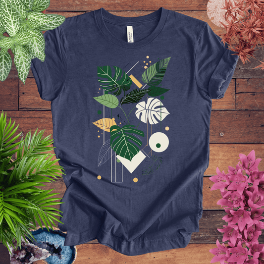 Printify T-Shirt Heather Navy / S Modern Botanical Monstera Deliciosa Houseplant T-Shirt