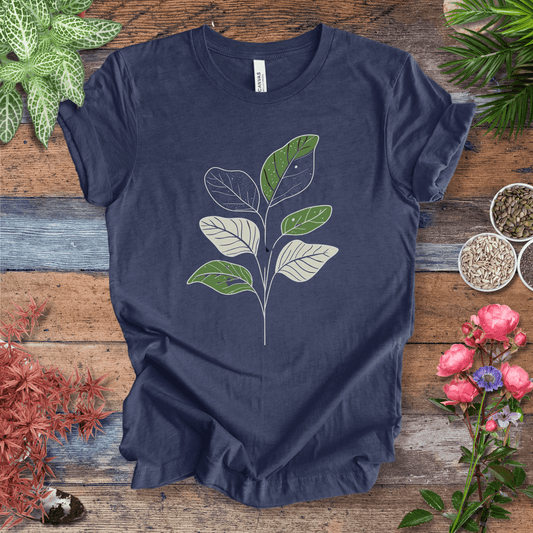 Printify T-Shirt Heather Navy / S Modern Line Art Fiddle Leaf T-Shirt