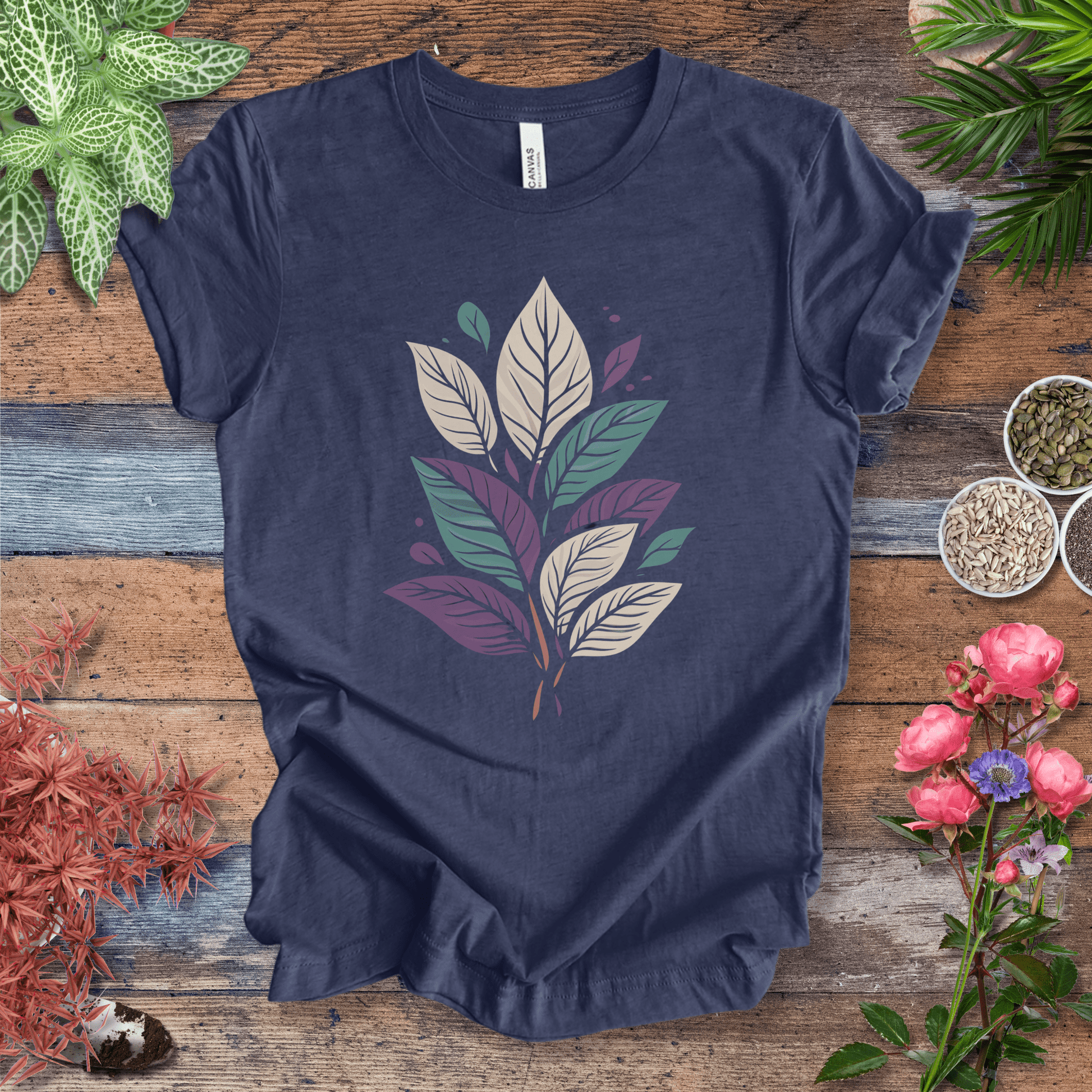 Printify T-Shirt Heather Navy / S Pastel Botanical Bundle T-Shirt