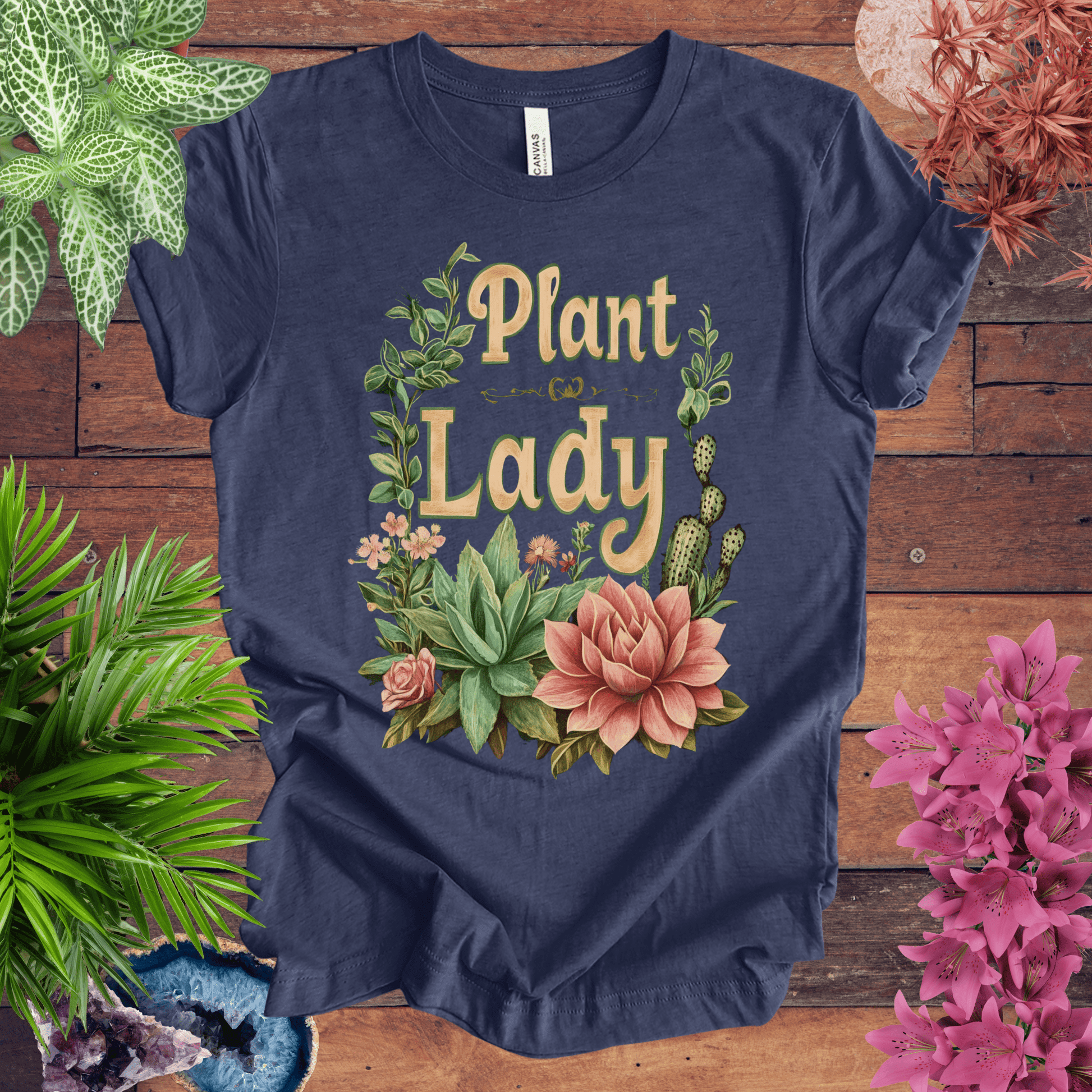 Printify T-Shirt Heather Navy / S Plant Lady T-Shirt