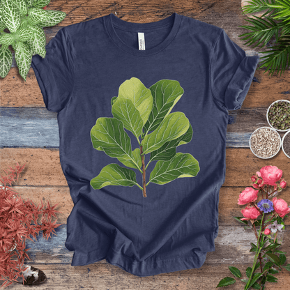 Printify T-Shirt Heather Navy / S Realistic Fiddle Leaf Fig T-Shirt