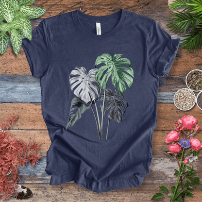 Printify T-Shirt Heather Navy / S Realistic Monstera Plant T-Shirt