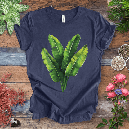 Printify T-Shirt Heather Navy / S Tropical Banana Leaves T-Shirt