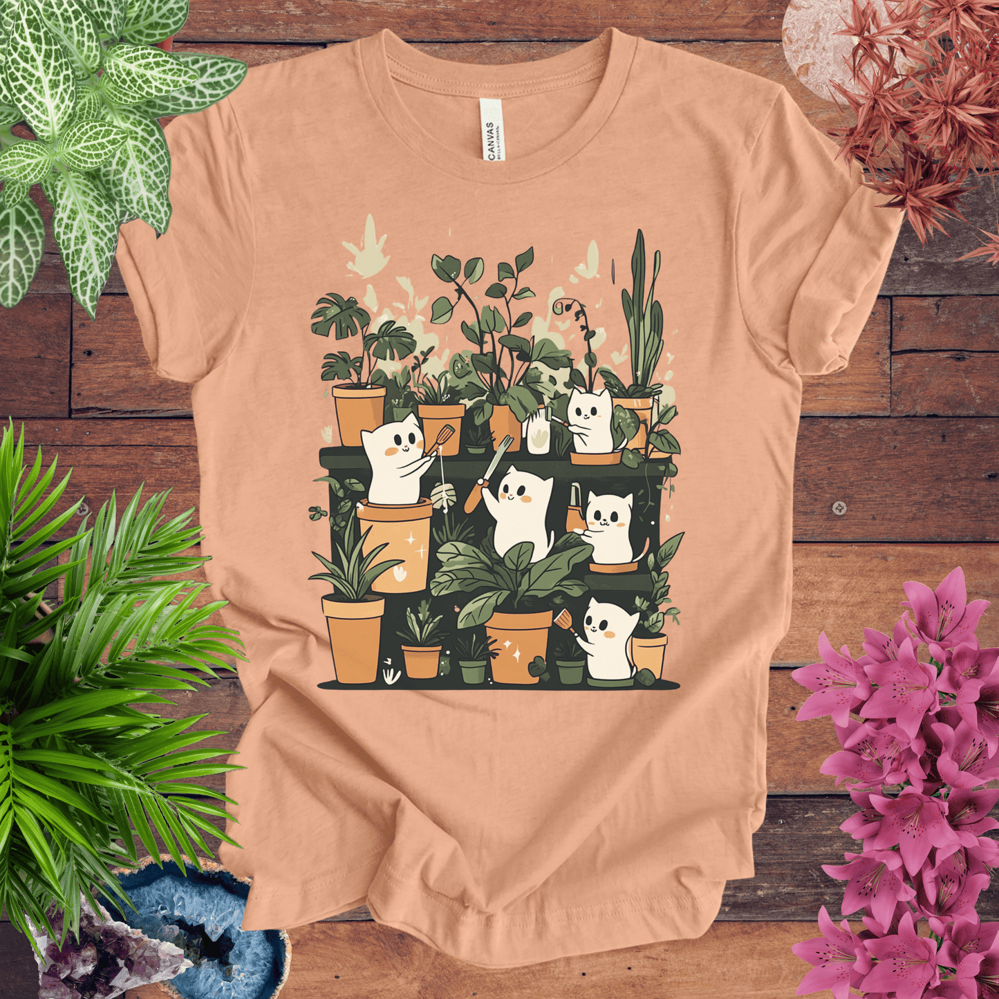 Printify T-Shirt Heather Peach / S Boo-tiful Houseplants T-Shirt