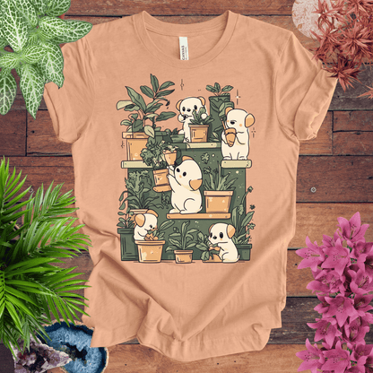 Printify T-Shirt Heather Peach / S Puppy Gardeners - Potting Party T-Shirt