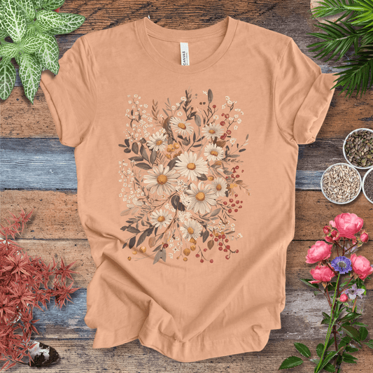 Printify T-Shirt Heather Peach / S Rustic Daisy Bouquet Vintage T-Shirt