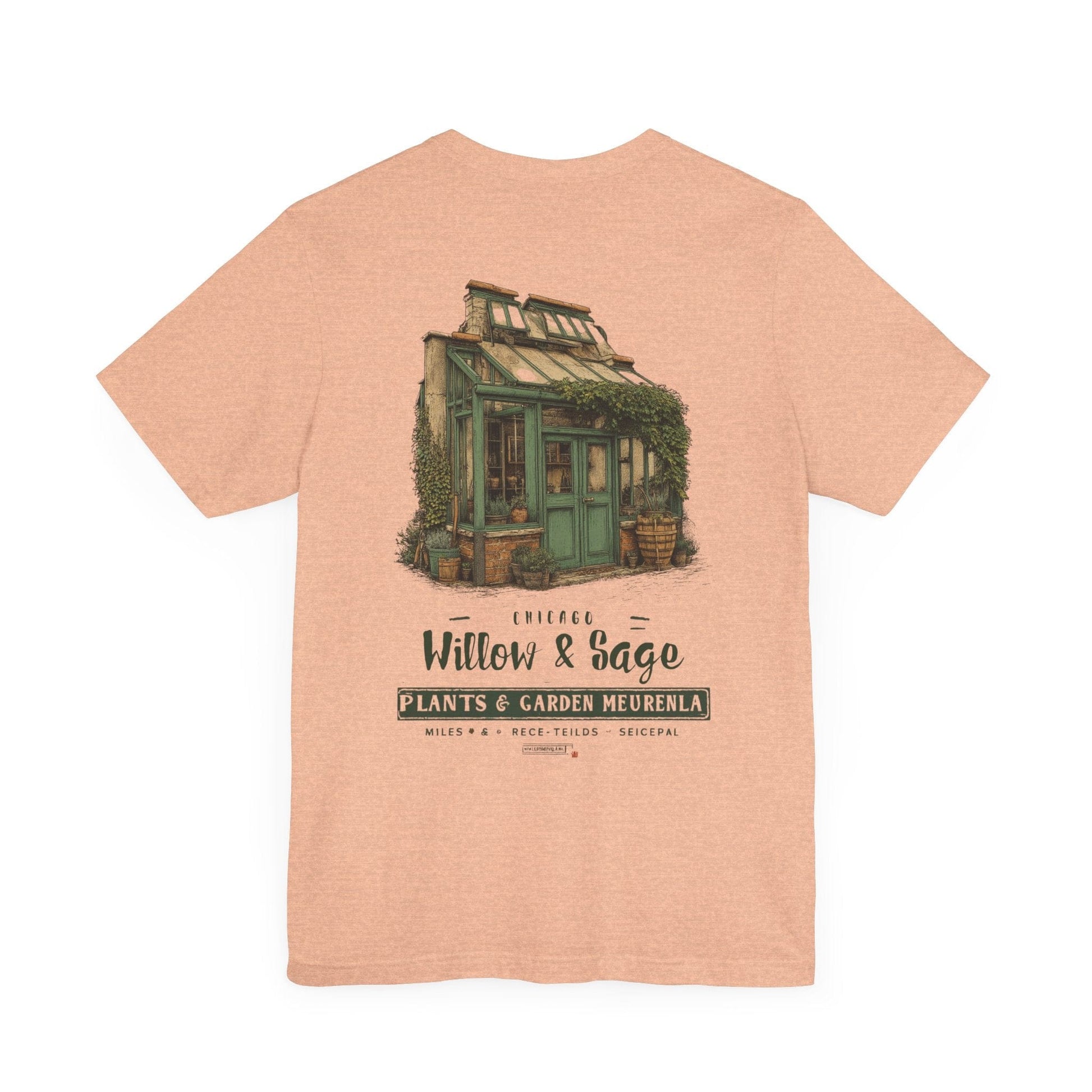 Printify T-Shirt Heather Peach / S Willow & Sage Vintage Greenhouse Tee | Eco-Friendly Gardening T-Shirt