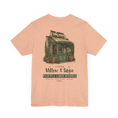 Printify T-Shirt Heather Peach / S Willow & Sage Vintage Greenhouse Tee | Eco-Friendly Gardening T-Shirt