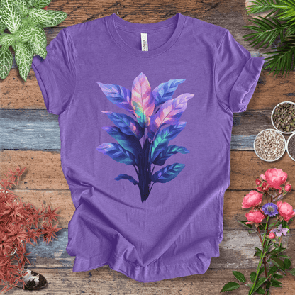 Printify T-Shirt Heather Team Purple / S Aurora Glow Gradient Leaf T-Shirt