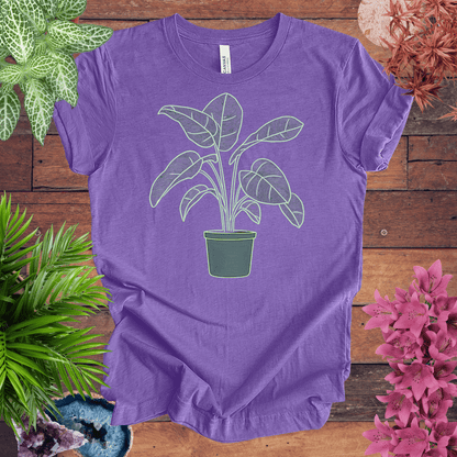 Printify T-Shirt Heather Team Purple / S Bird of Paradise Plant Outline T-Shirt
