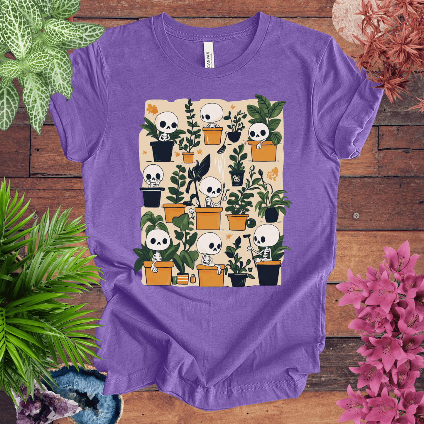 Printify T-Shirt Heather Team Purple / S Bone to Pick with My Plants T-Shirt