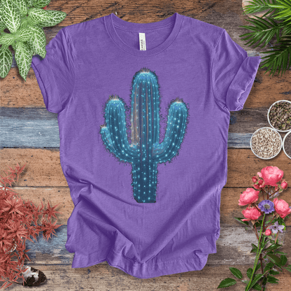 Printify T-Shirt Heather Team Purple / S Cosmic Cactus Glow T-Shirt