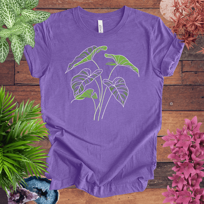 Printify T-Shirt Heather Team Purple / S Elephant Ear Plant Art T-Shirt
