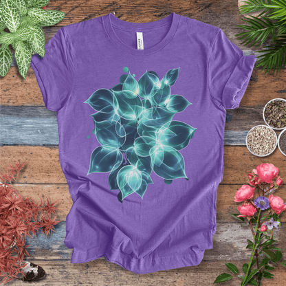 Printify T-Shirt Heather Team Purple / S Ethereal Glowing Leaves Botanical Nature Lover T-Shirt