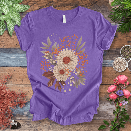 Printify T-Shirt Heather Team Purple / S Garden Blooms Floral T-Shirt