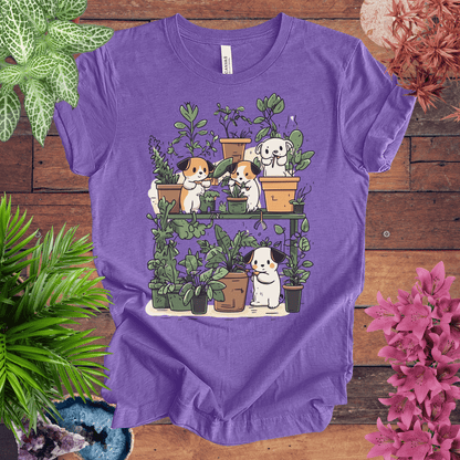 Printify T-Shirt Heather Team Purple / S Green Paws - Puppy Plant Care T-Shirt