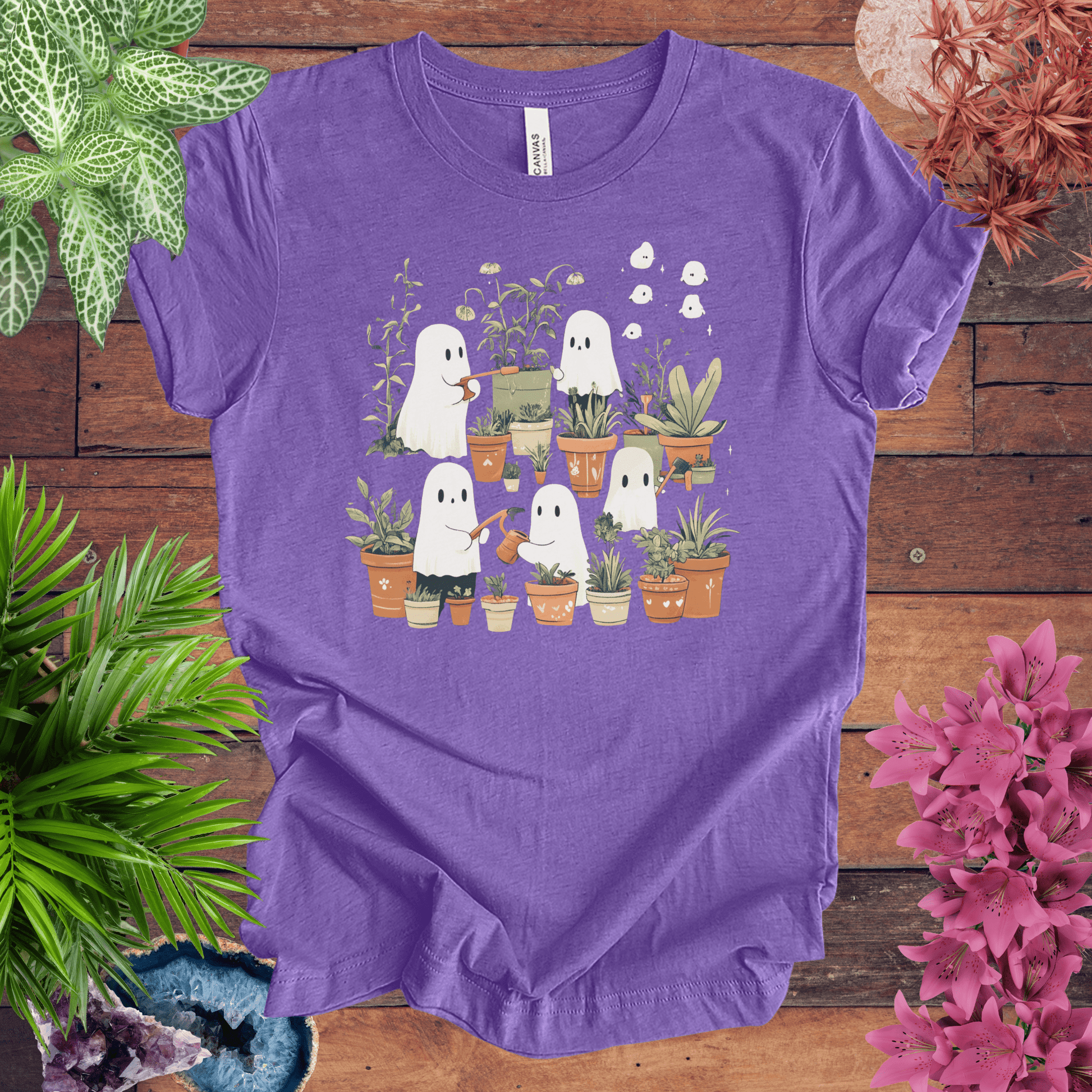 Printify T-Shirt Heather Team Purple / S Haunted by Houseplants T-Shirt