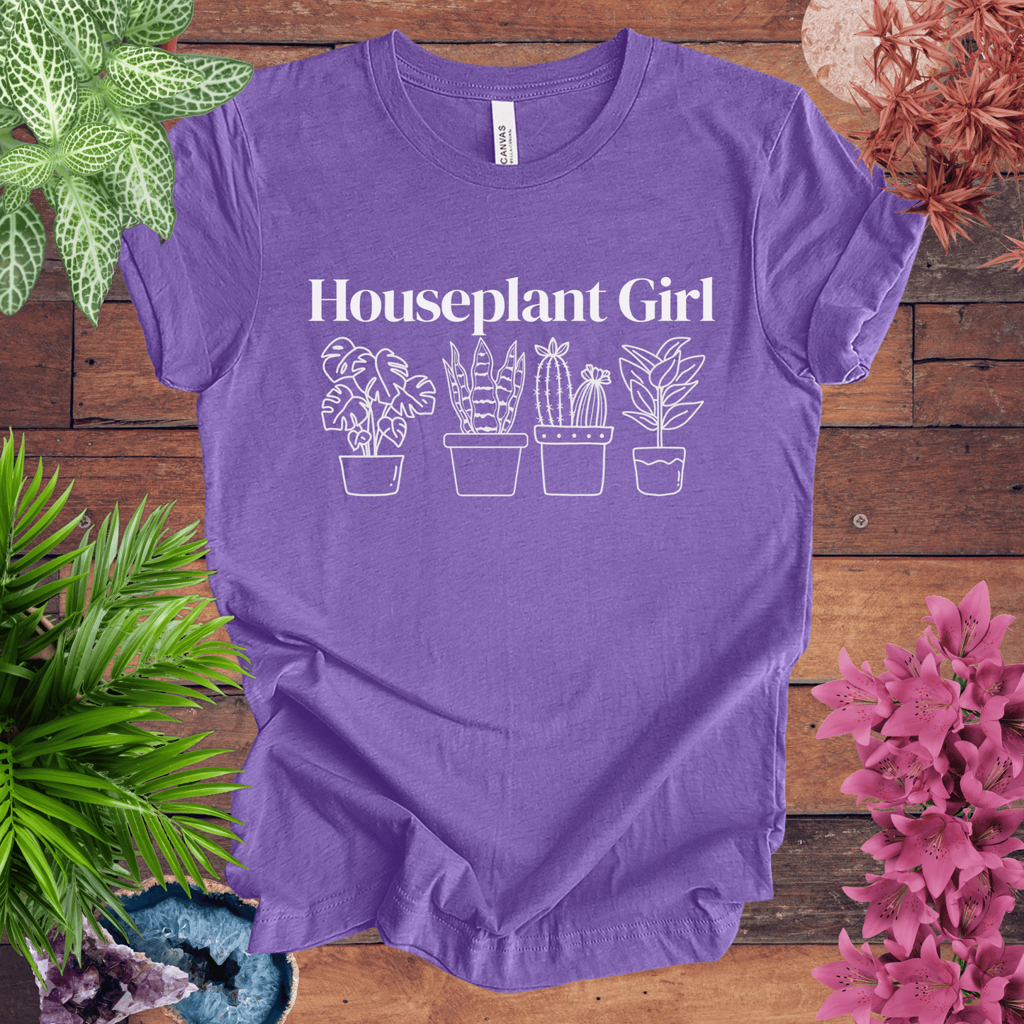 Printify T-Shirt Heather Team Purple / S Houseplant Girl T-Shirt