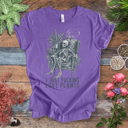 Printify T-Shirt Heather Team Purple / S I Just Love Plants Skeleton T-Shirt