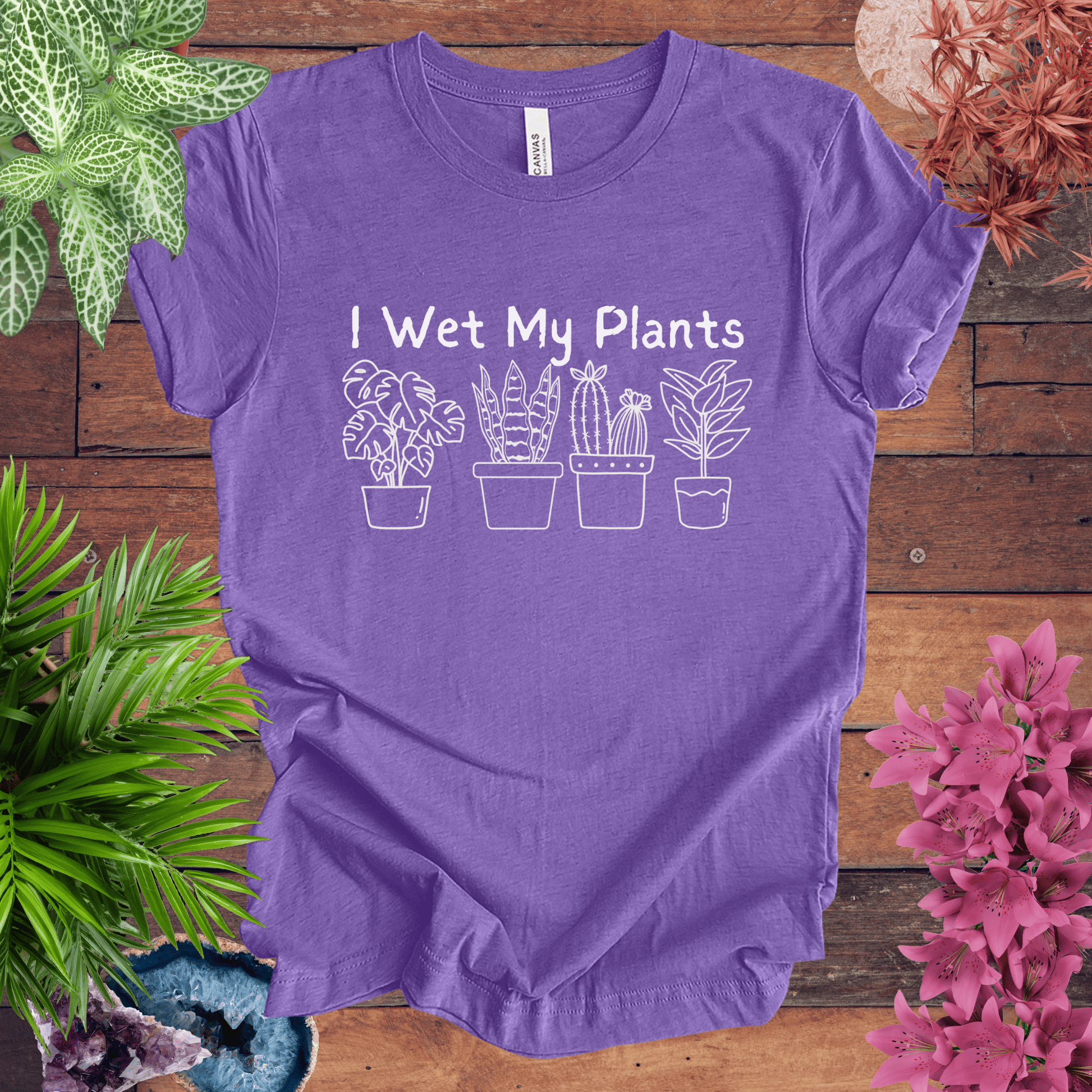 Printify T-Shirt Heather Team Purple / S I Wet My Plants T-Shirt