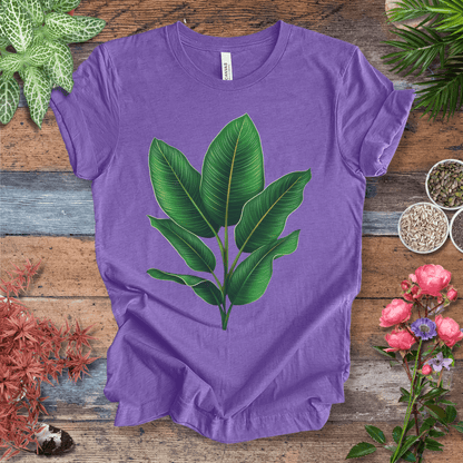 Printify T-Shirt Heather Team Purple / S Lush Green Tropical Leaves Jungle Vibes Plant Lover T-Shirt