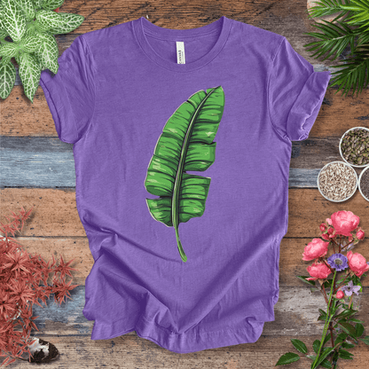Printify T-Shirt Heather Team Purple / S Minimalist Banana Leaf T-Shirt