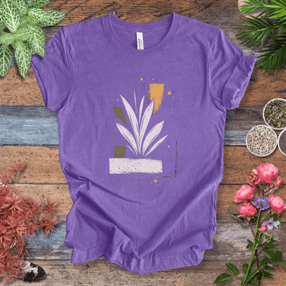 Printify T-Shirt Heather Team Purple / S Modern Botanical Art T-Shirt