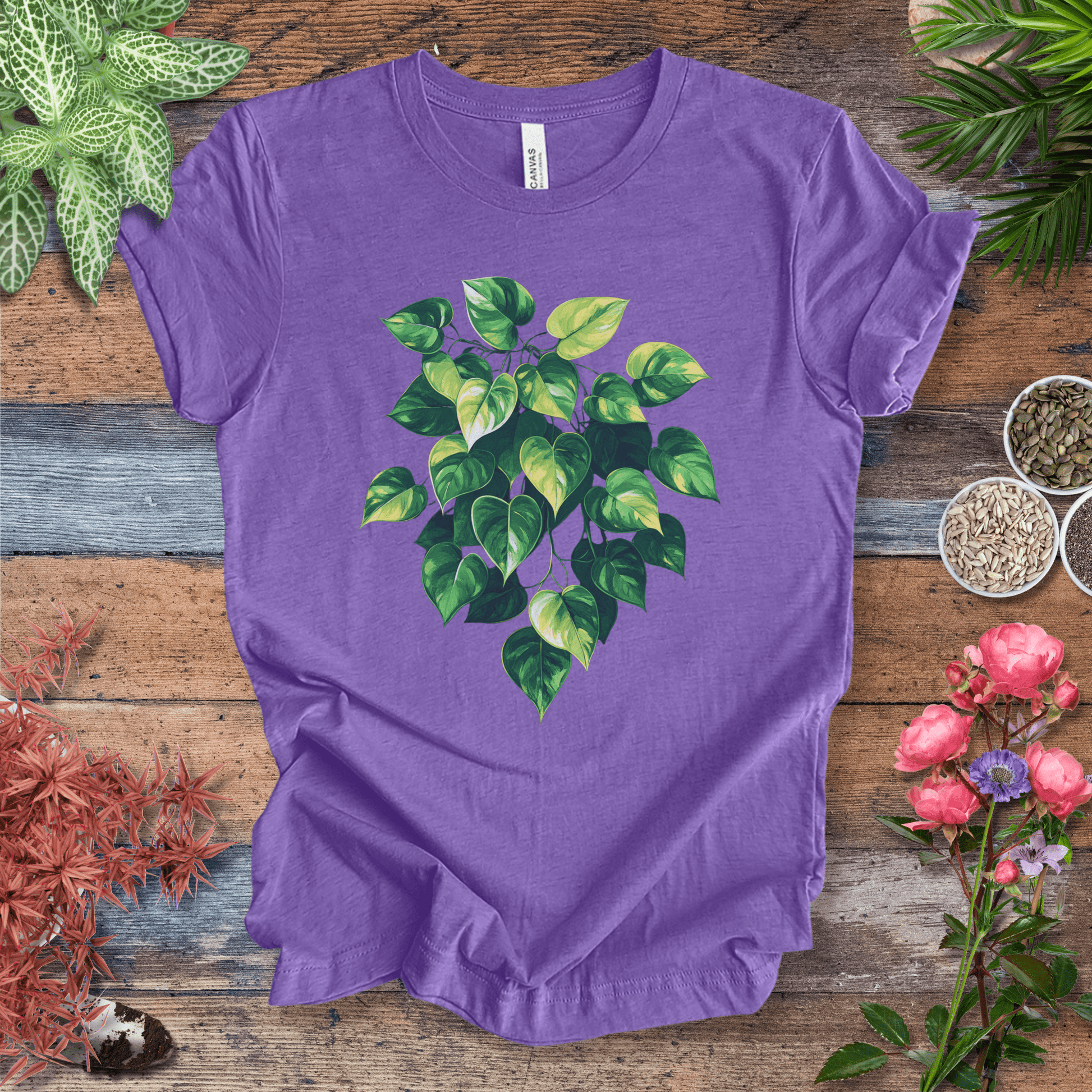 Printify T-Shirt Heather Team Purple / S Neon Dream Botanical T-Shirt