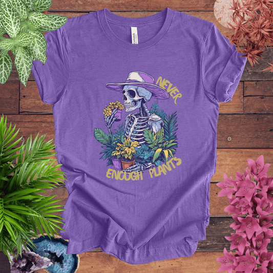 Printify T-Shirt Heather Team Purple / S Never Enough Plants Skeleton T-Shirt