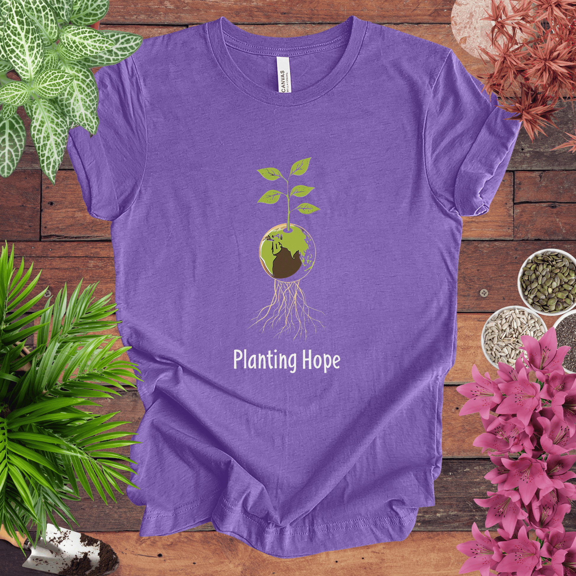 Printify T-Shirt Heather Team Purple / S Planting Hope T-Shirt