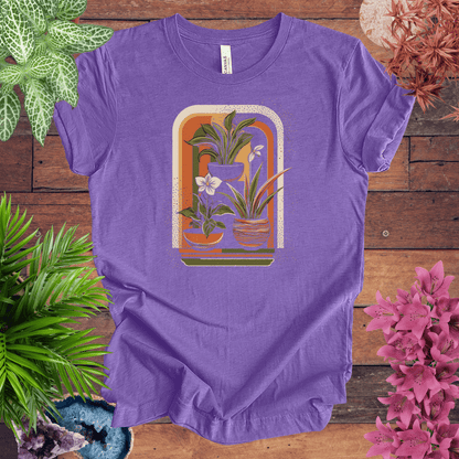 Printify T-Shirt Heather Team Purple / S Retro Houseplants Waves T-Shirt