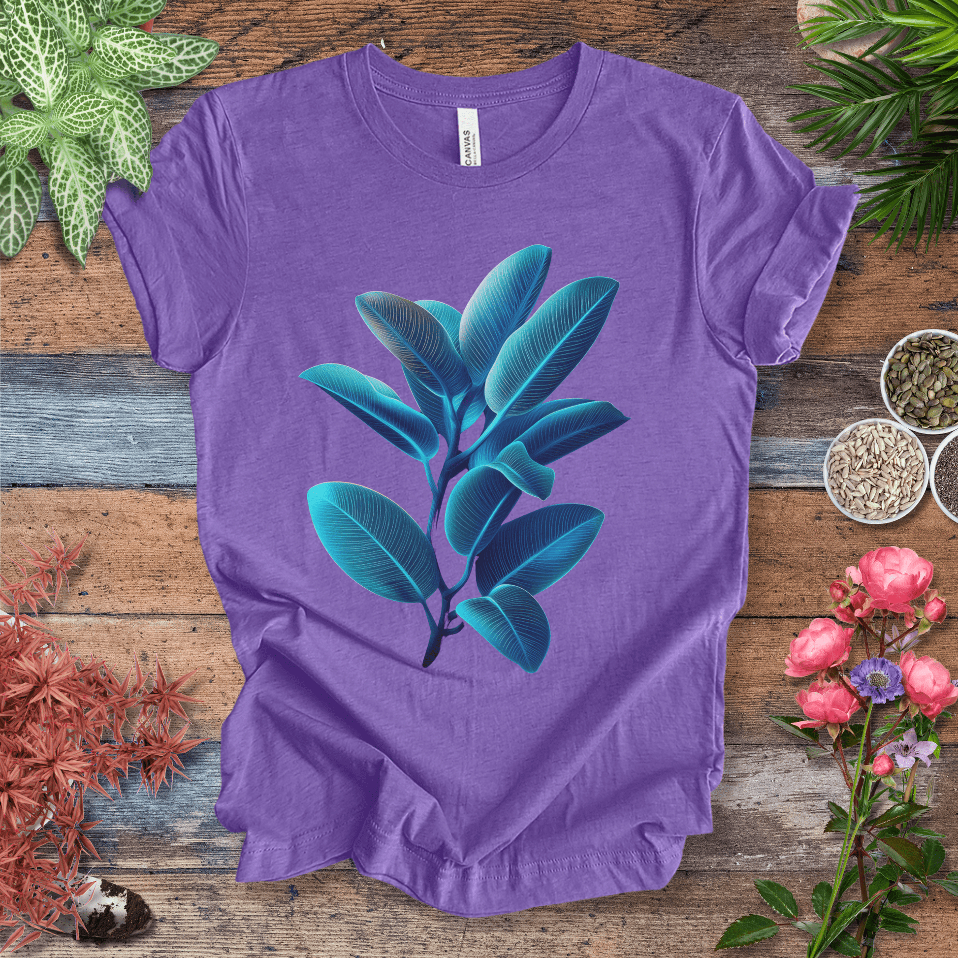 Printify T-Shirt Heather Team Purple / S Rubber Tree Plant Aesthetic T-Shirt