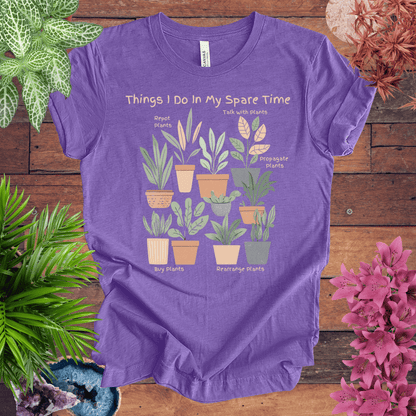 Printify T-Shirt Heather Team Purple / S Things I Do in My Spare Time - Houseplant Edition T-Shirt