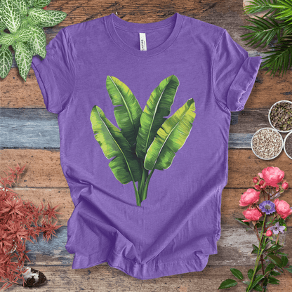 Printify T-Shirt Heather Team Purple / S Tropical Banana Leaves T-Shirt