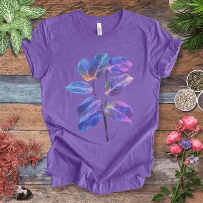 Printify T-Shirt Heather Team Purple / S Tropical Sunset Gradient Leaf T-Shirt