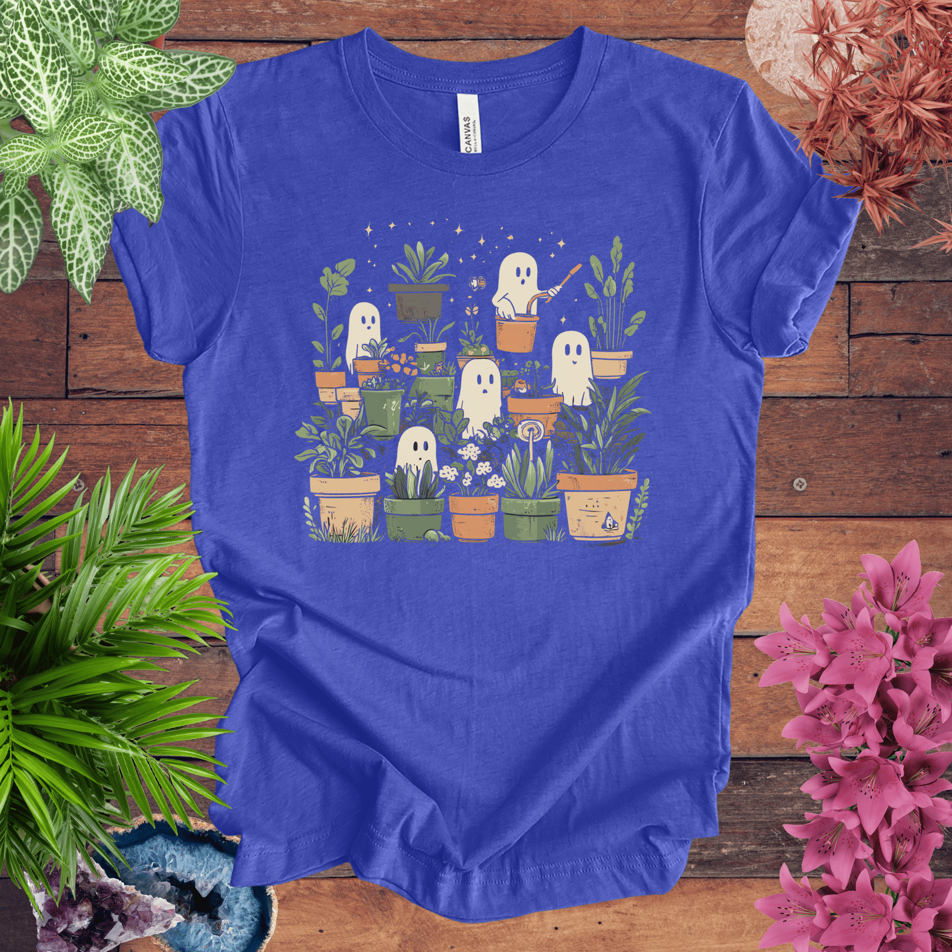 Printify T-Shirt Heather True Royal / S Ghostly Greenery T-Shirt