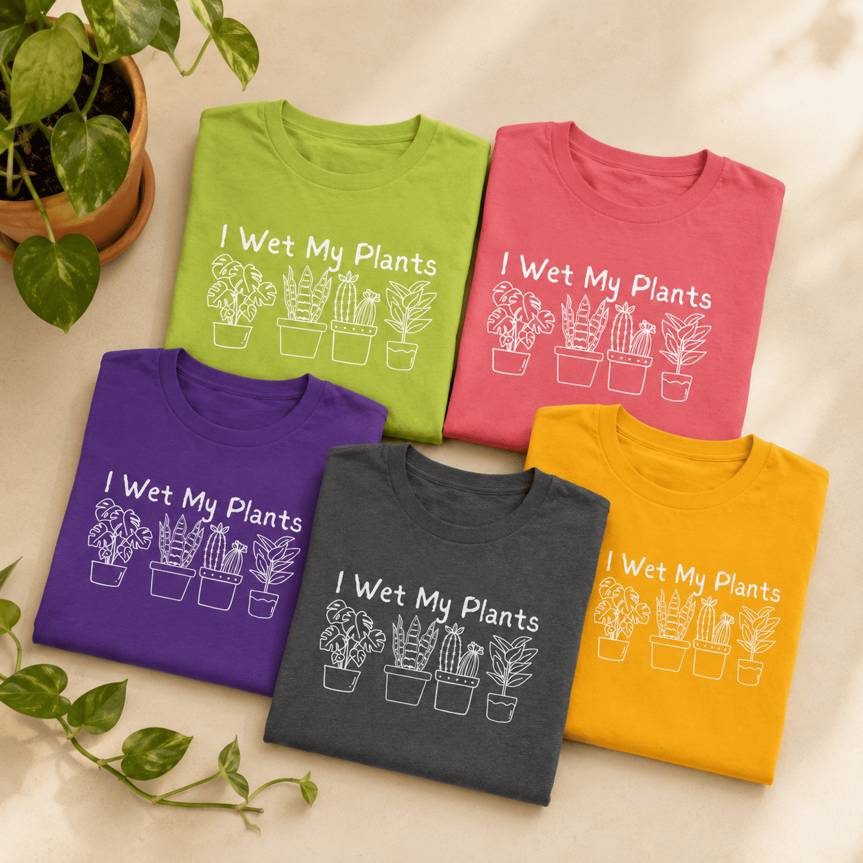 Printify T-Shirt I Wet My Plants T-Shirt — Funny Plant Lover Tee for Gardeners