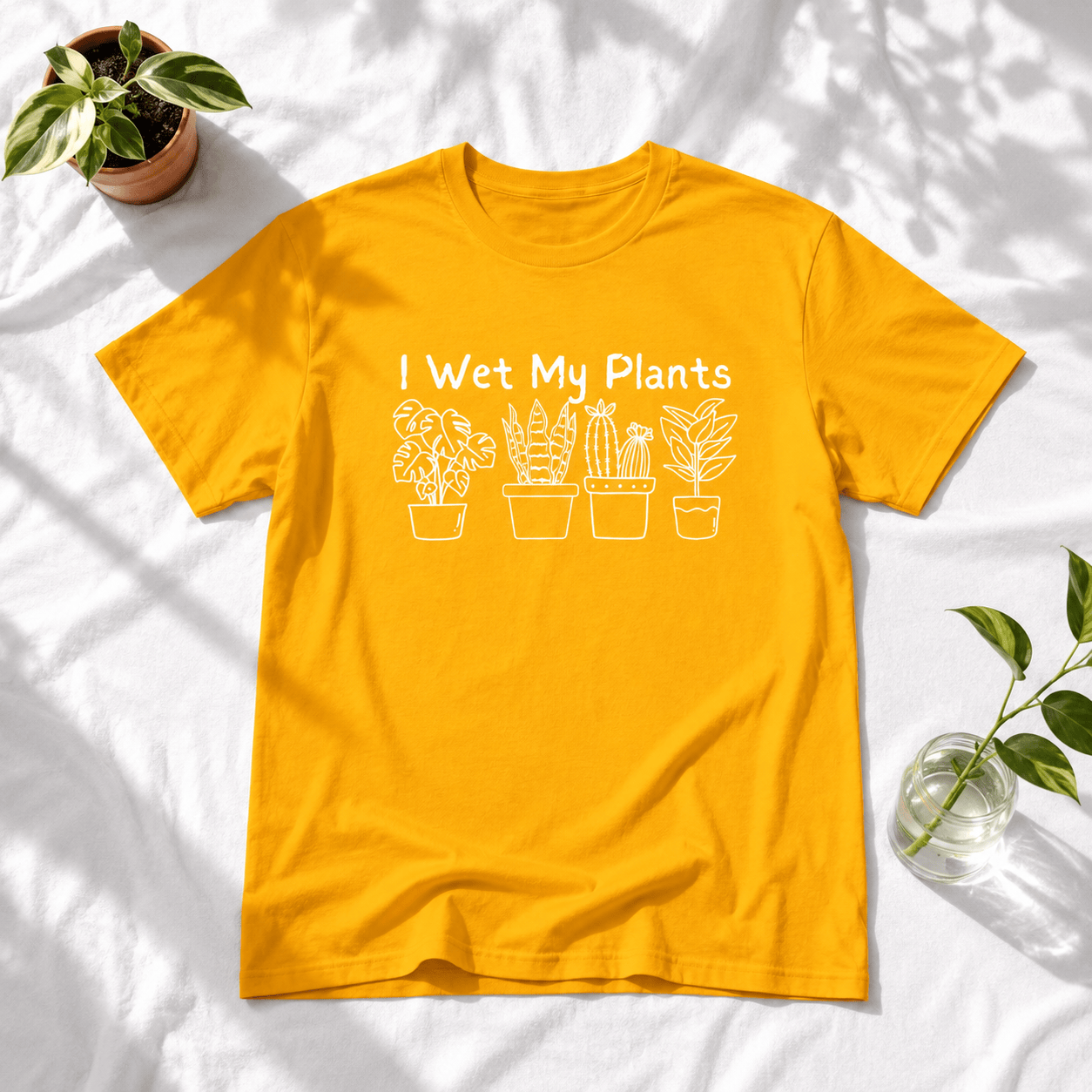 Printify T-Shirt I Wet My Plants T-Shirt — Funny Plant Lover Tee for Gardeners