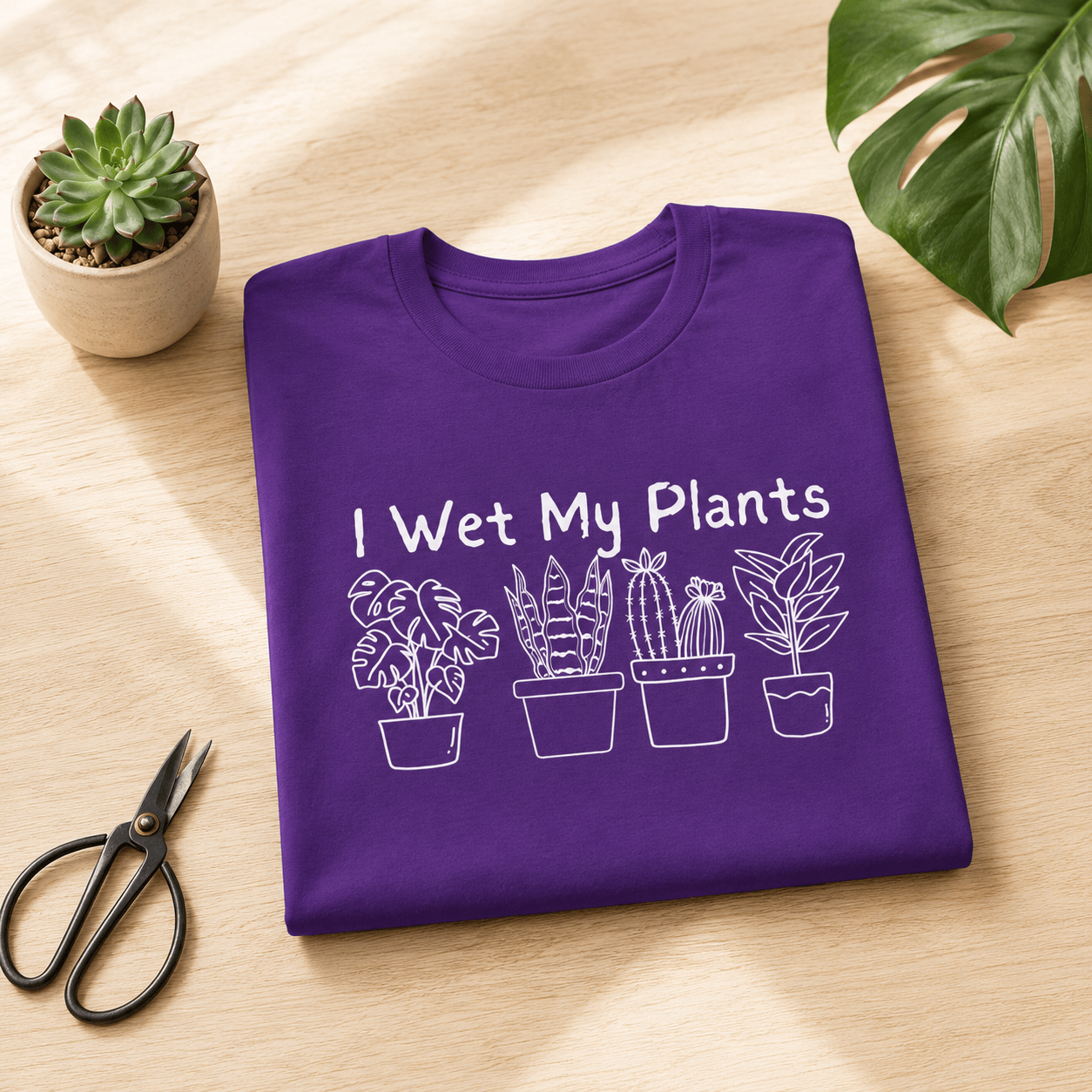 Printify T-Shirt I Wet My Plants T-Shirt — Funny Plant Lover Tee for Gardeners