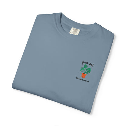Printify T-Shirt Ice Blue / S Personalized Plant Dad T-Shirt – Custom Embroidered Plant Lover Gift