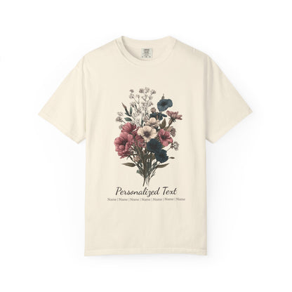 Printify T-Shirt Ivory / L Personalized Gardening T-Shirt – Custom Garden Bouquet Gift for Plant Lovers