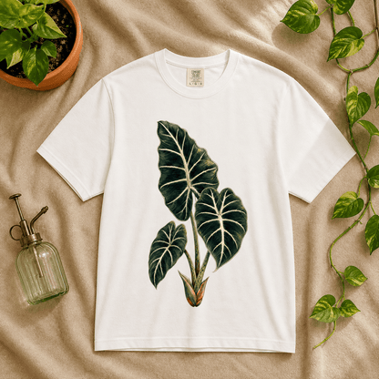 Printify T-Shirt Ivory / XL Alocasia Velvet Graphic T-Shirt - Plant Lover Gift