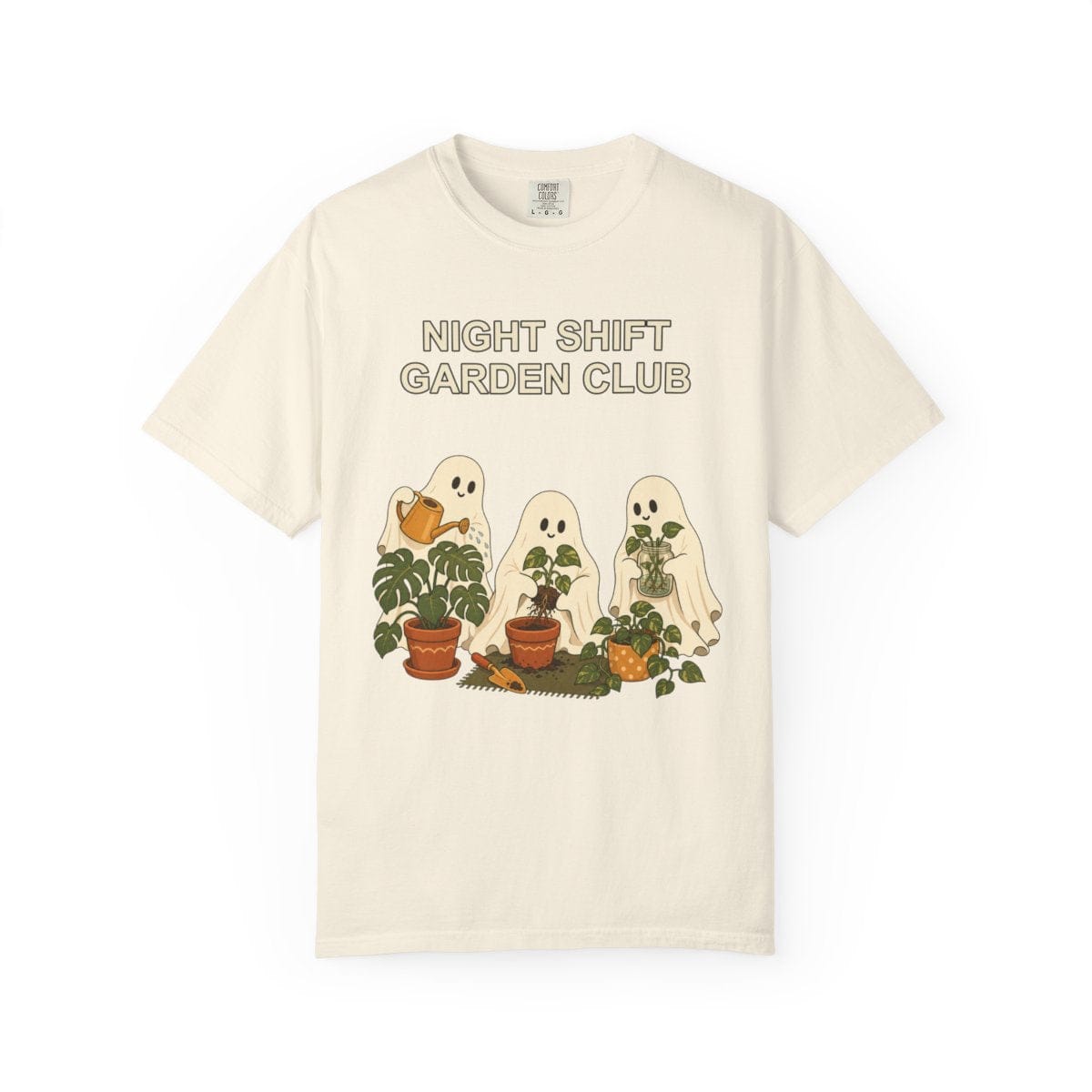 Botanical Vibes T-Shirt Ivory / XL Ghost Gardening Halloween Shirt - Plant Lover Tee