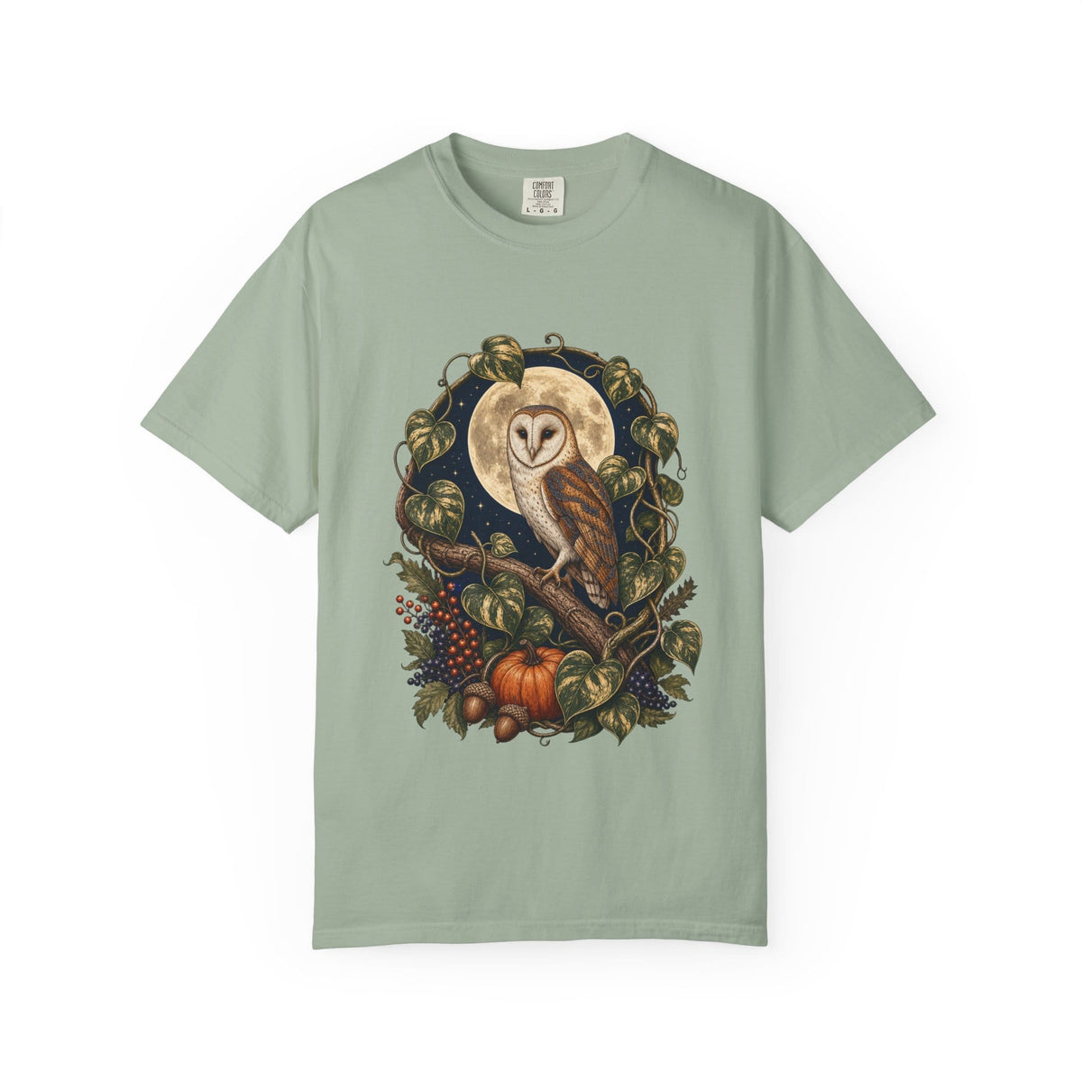 Botanical Vibes T-Shirt Ivory / XL Owl and Pothos T-Shirt - Autumn Moon Garden Art